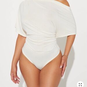 NWT Fashion Nova White Off-Shoulder Bodysuit